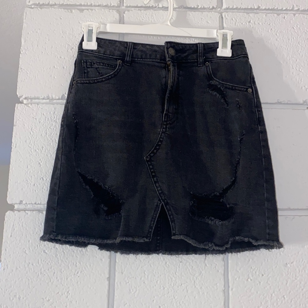 Distressed Jean Skirt